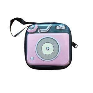 Mini Coin Purse Pink Record Player Print Small Retro Coin Purse Key Bag (NWOT)